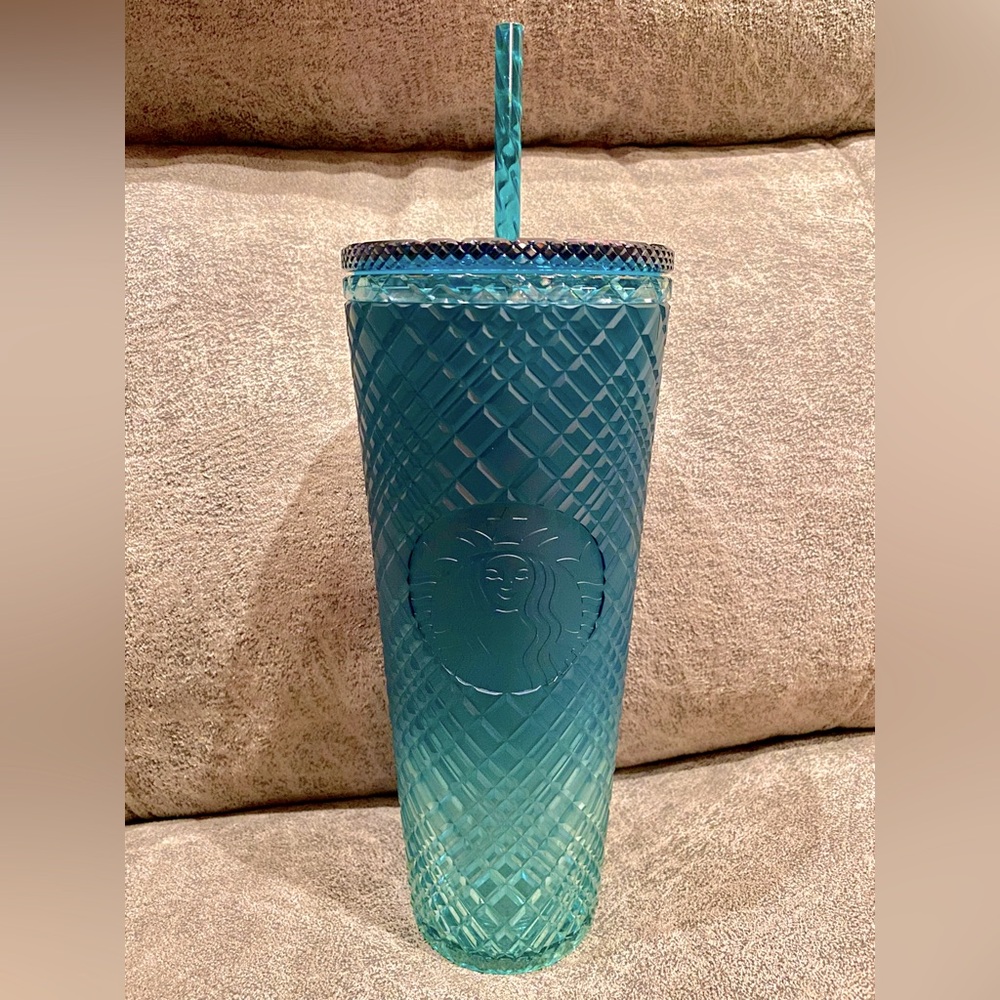 Starbucks Venti Cold Cup Icy Blue Ombré Jeweled